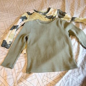 Kids Long Sleeve Olive and Camo Shirts